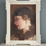Antique Art Deco painting, circa 1930