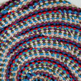 American braided handmade vintage rug 97cm x 125cm 1960, 1C71