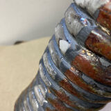 Raku ceramic tubular vase