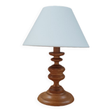 Turned wooden lamp
