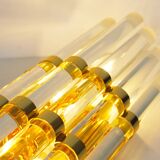 Large brass and glass 'Triedri' wall sconces by Novaresi