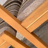Suite of 4 chairs self beech brass and wool 1960