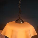 Suspension lampshade corole glass Rose lace