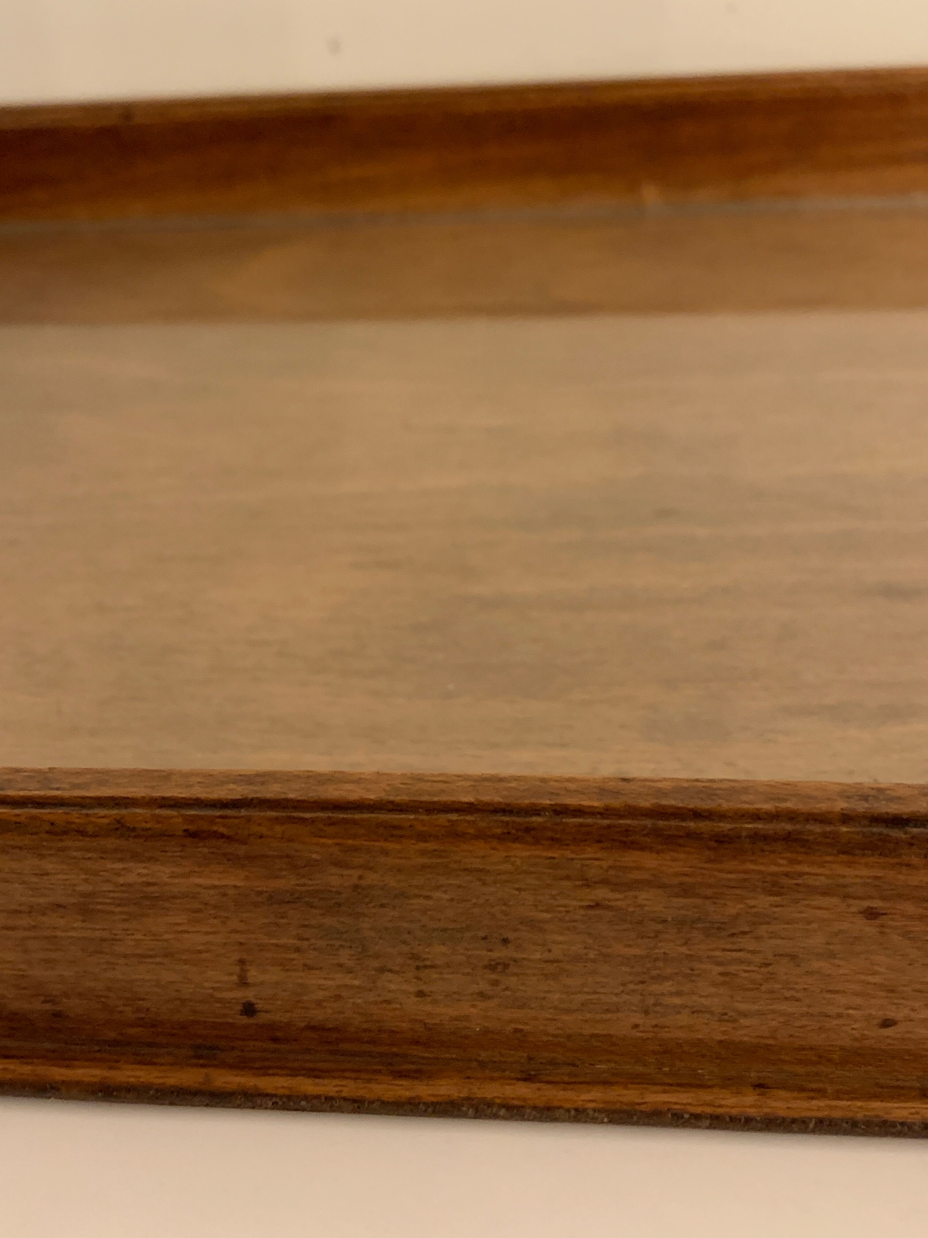 Old wooden and glass tray