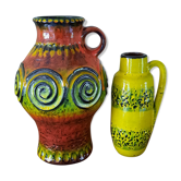 Paire de vases 1970's fat lava retro design mid century