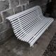 White garden slat bench