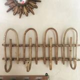 Rattan coat rack
