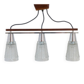 Vintage 1960s teak pyramid ceiling light