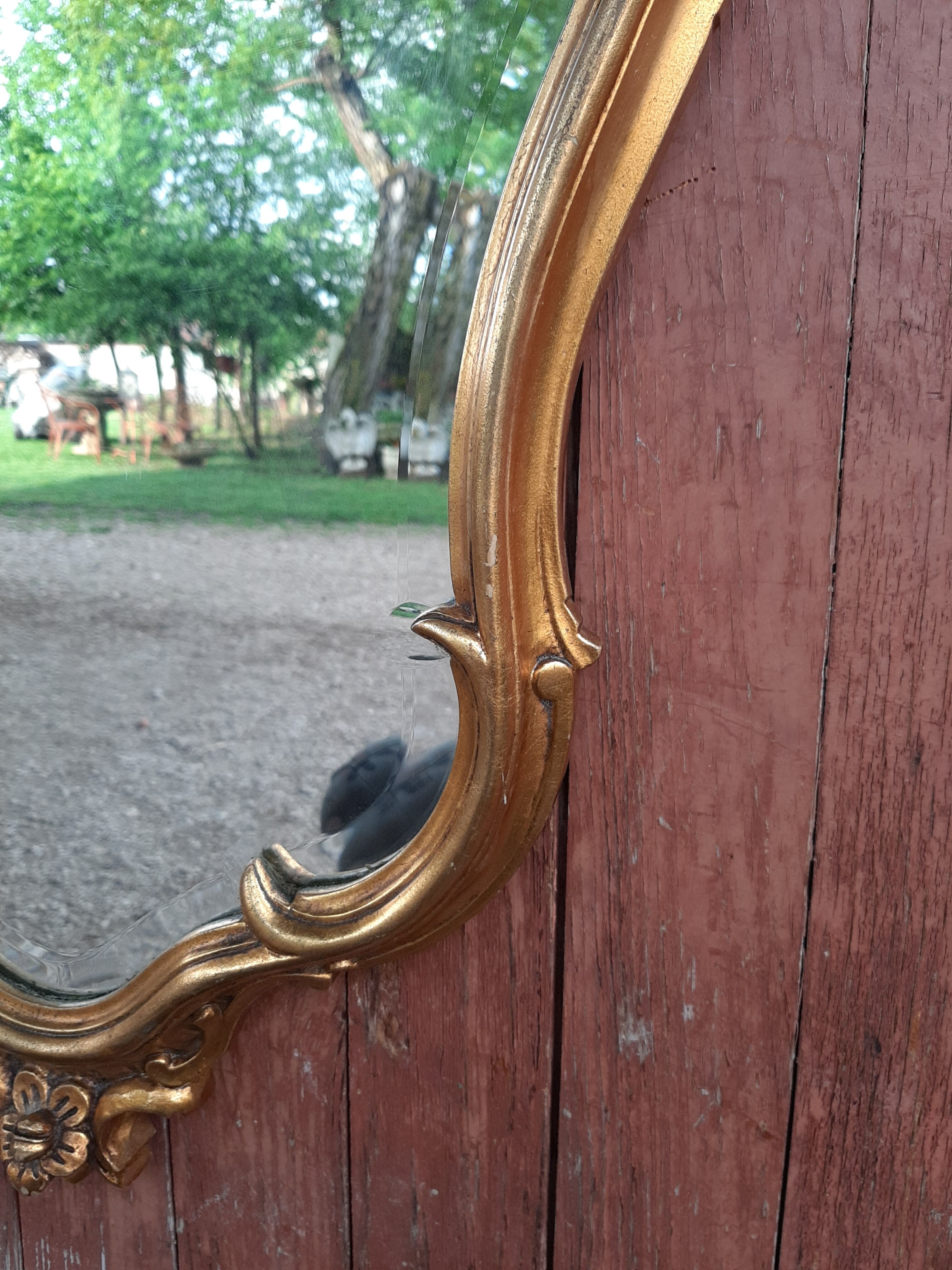 Miroir doré baroque style Louis XV biseauté