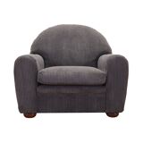 Grey velour armchair, Italian design, 1980s, production: Italy