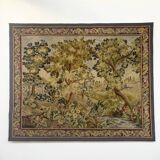 Tapisserie verdure dans le goût d’Aubusson sur châssis (214 x 176 cm)