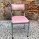 Chaise chrome et velours rose