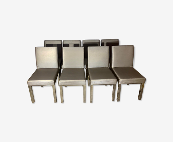 8 chaises chrome vintage