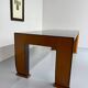 Antique wood and glass table, Art Deco Italian design, Borsani, 1940