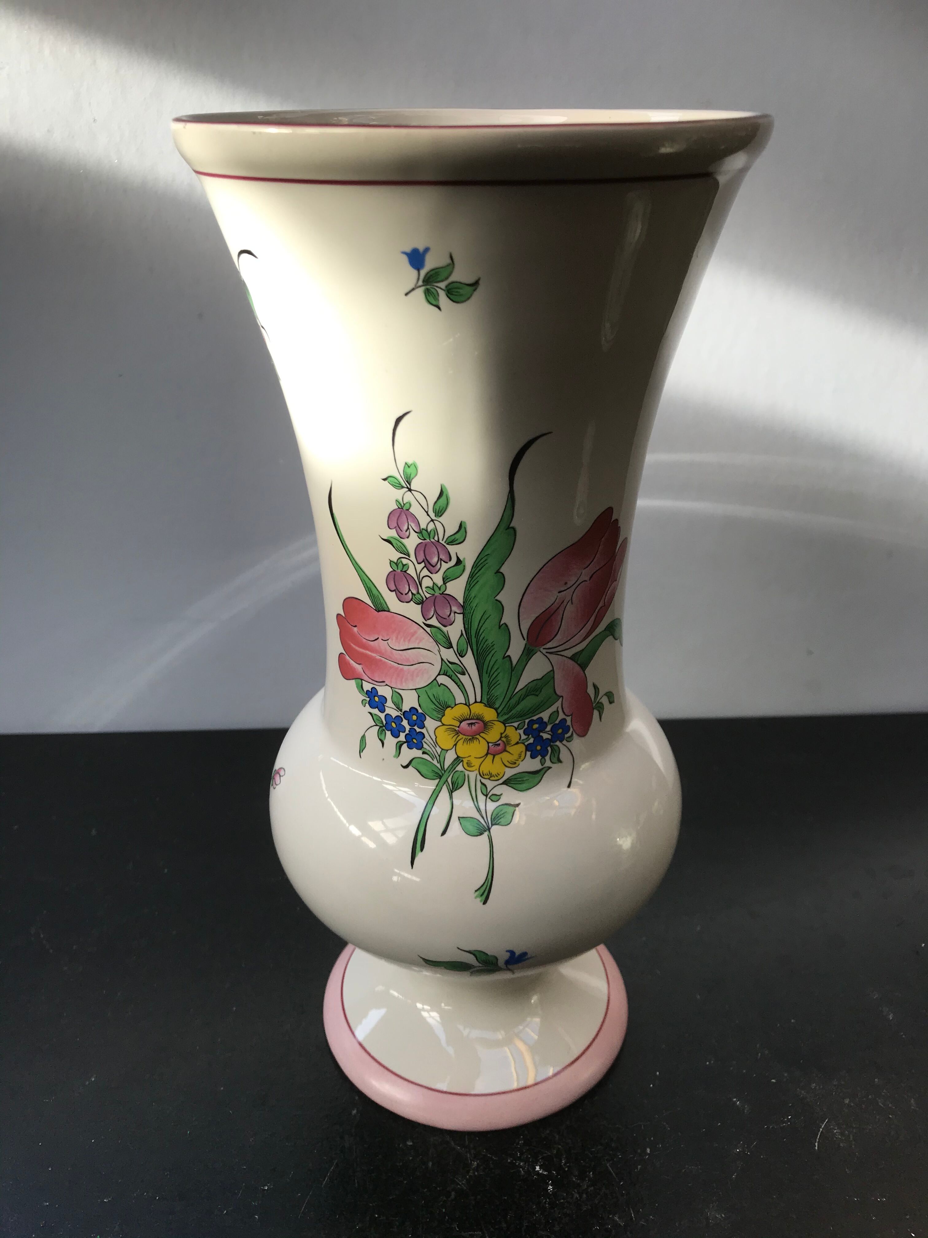 Former Vase K-G LUNEVILLE Ceramics White Decor Vintage Flowers