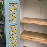 Armoire parisienne ancienne bleue grisée H154