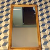 Vintage bamboo and rattan mirror 48X80cm