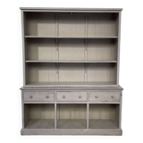 Large gray wooden bookcase