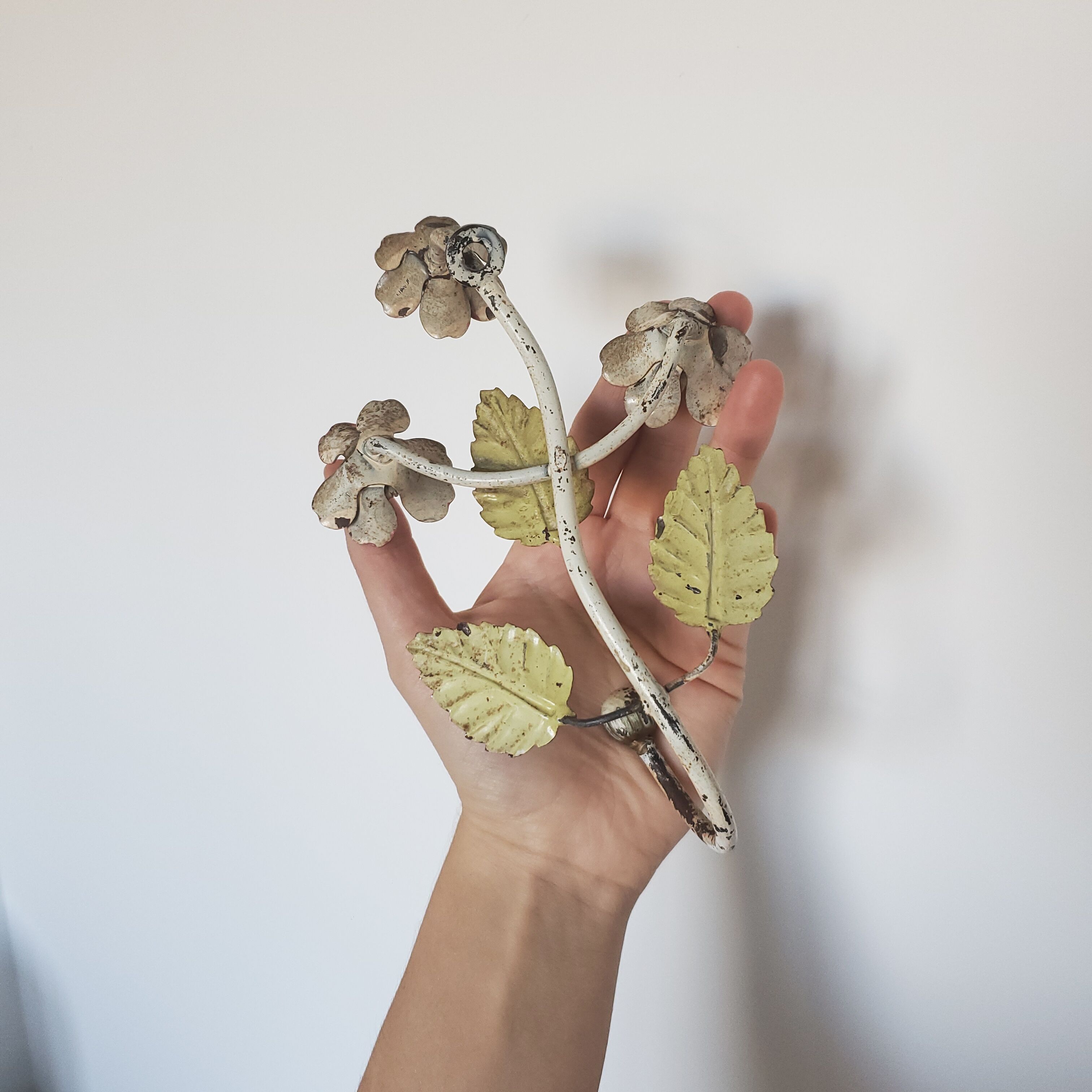 Antique metal floral hook