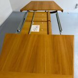 Antique octagonal solid wood extendable table, Girsberger design