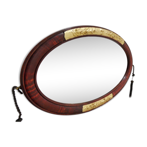 Miroir ovale bois époque - moderniste art