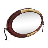 Miroir ovale bois époque moderniste art déco 1910 - 45x80cm