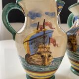 Pair of majolica jugs – perugia italy – 1960s