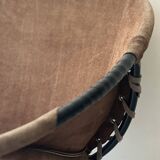 Designer armchair in brown suede circle ballon by Lusch & Co, Germany 1970s