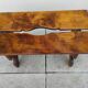 Large vintage solid wood brutalist farmhouse stool