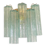 Italian Wall Light Green “Tronchi” Murano Glass Wall Sconce