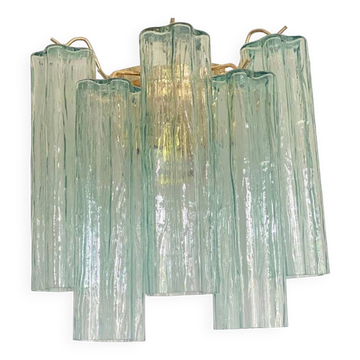 Italian Wall Light Green “Tronchi” Murano Glass Wall Sconce