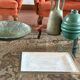 Plateau en laiton et en faux nacre en lucite de style Hollywood Regency, Italie, années 1970.