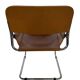 vintage dining room chair in cognac leather and chrome 1970s Italy