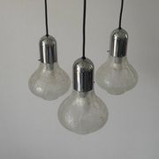 Cascade lamp with 3 glass and chrome shades by WILA, 1960s, Germany