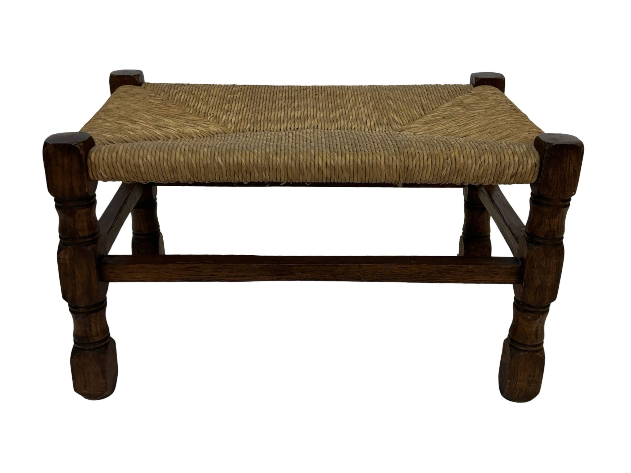 Tabouret vintage en rotin petit tabouret ottoman du milieu du siècle design années 60