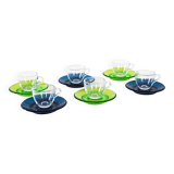 Set of glass cups, Italian design, 1970s, manufactured by Fratelli Guzzini