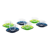 Set of glass cups, Italian design, 1970s, manufactured by Fratelli Guzzini