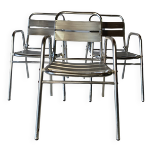 Enbsemble 3 chaises bistrot - aluminium