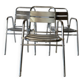 Set of 3 aluminum bistro chairs