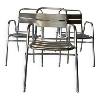Set of 3 aluminum bistro chairs