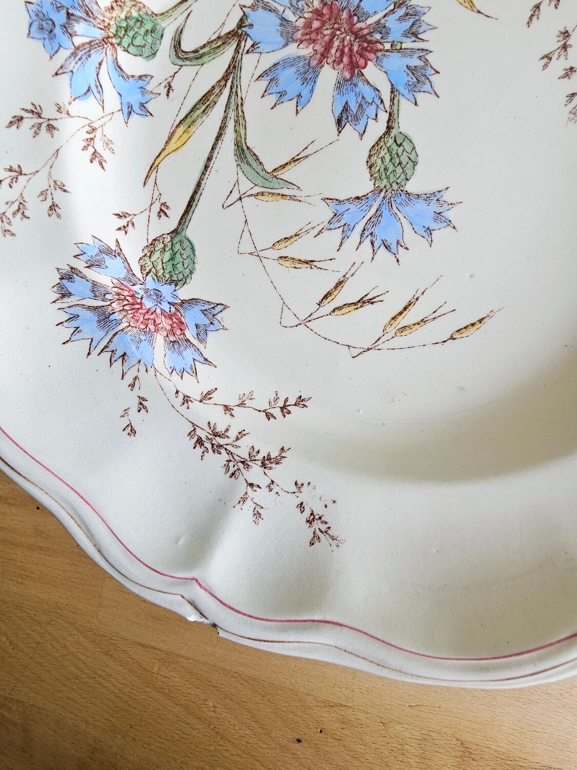 Lot plates, compotier, dish longchamp daisies iron earth