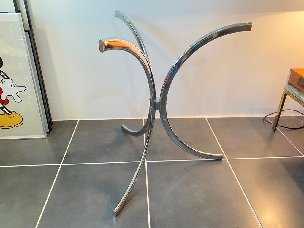 Round kitchen or dining room in smoked glass chrome structure an70