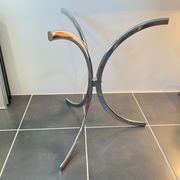 Round kitchen or dining room in smoked glass chrome structure an70