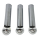 Set of 3 minimalist chrome tube ceiling / wall lamps, 1970s