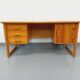Vintage sled leg pine executive desk from the 60s-70s
