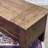 Oak and chestnut storage bench from the late 19th century