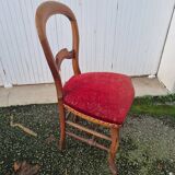4 red velvet medallion chairs
