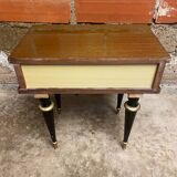 Antique Nightstand N252 Drawer Lacquered Wood Mid 20th Century Vintage