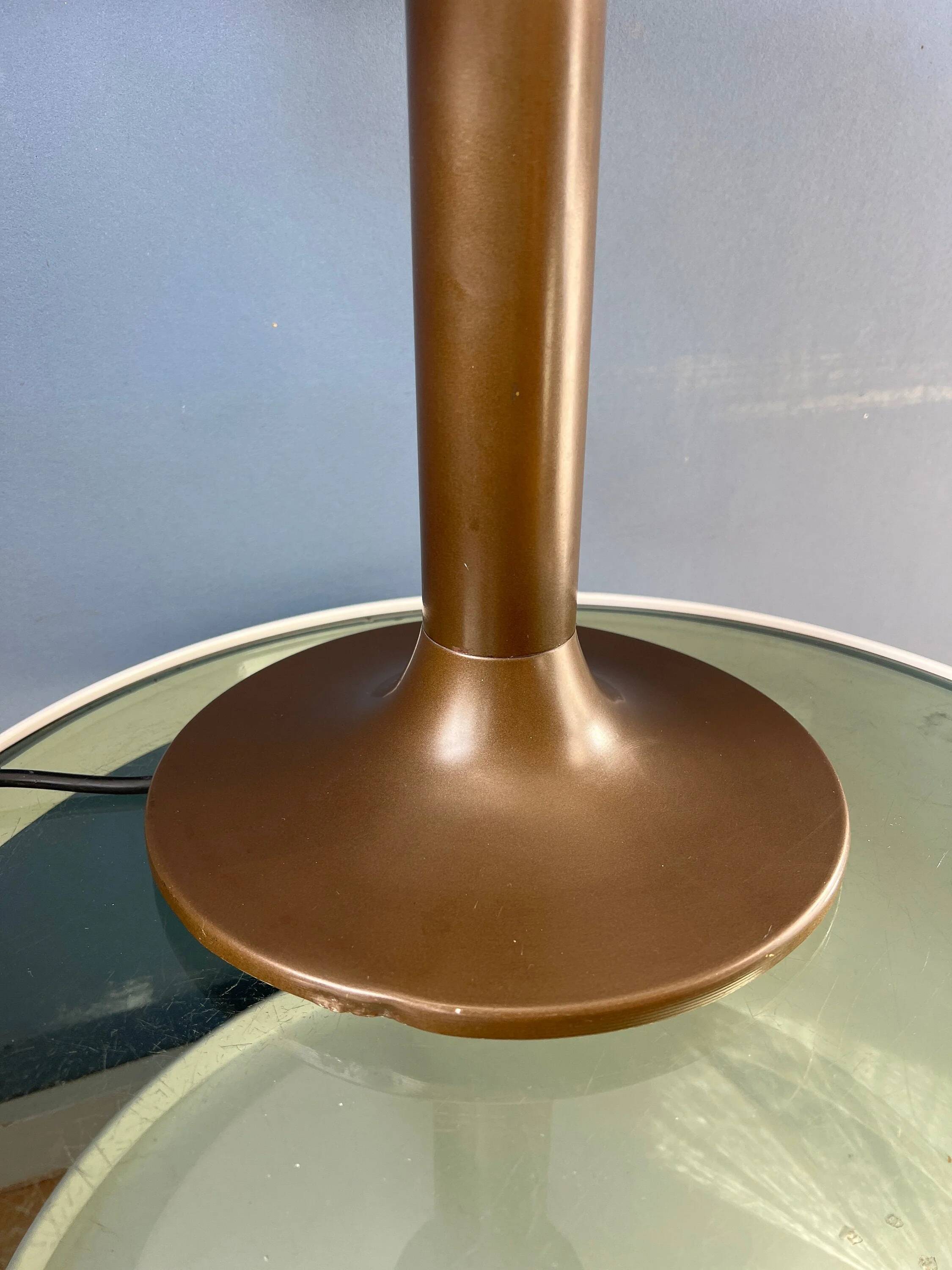 Brown and white Space Age Mid-Century mushroom table lamp