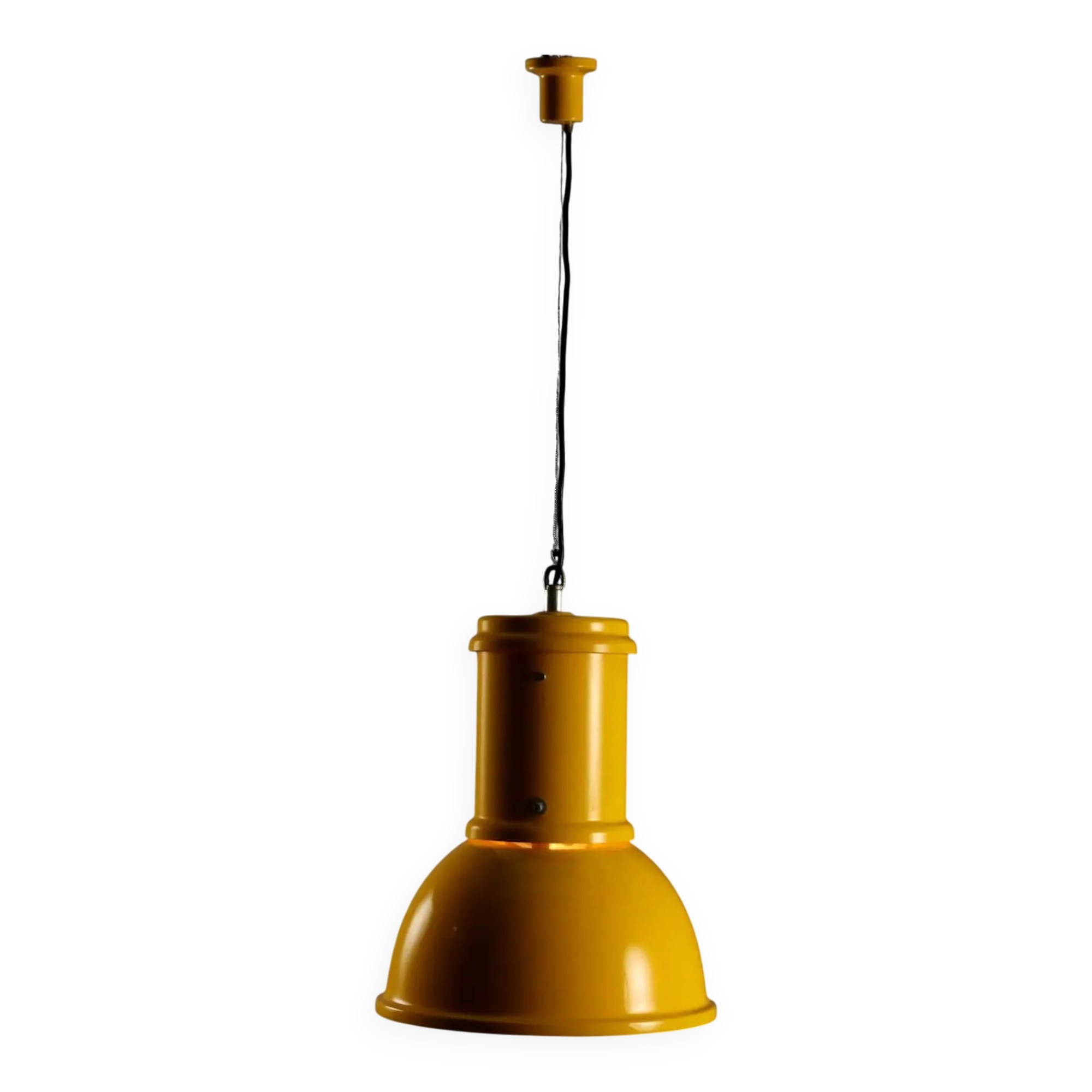 Vintage lacquered metal lamp, Italian design from the 1970s.